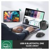TECKNET Wireless Mouse for Laptop, Silent Bluetooth Mouse(BT5.0 and 2.4G) 4000DPI Adjustable, Computer Portable PC Quiet Mice with USB-A Receiver and 6 Buttons for Mac, 18 Months Battery - Retail: $12