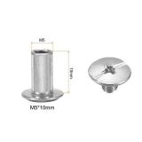 uxcell 50set M5 x 10mm Chicago Screw Metal Phillips Head Binding Screws Post Nail Rivet Stud Screw Rivets for DIY Leather Belt Bag Craft Bookbinding, Silver Tone - Retail: $8