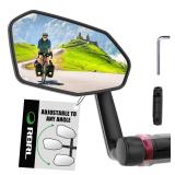 RBRL Bicycle Mirror, Extra Large Bike Mirror, 360° Adjustable Shatterproof and Durable Bar End Rear View Mirror Bicycle, Side Mirrors for E-Bike (Left) - Retail: $18