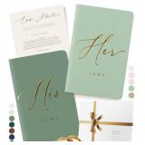 ARTESORI Premium Wedding Vow Book for Her and Him, Soft Touch, Gold Foil, 28 Lined Pages, Vow Books His and Hers, Wedding Essentials, Wedding Registry Ideas, His and Hers Gifts [Mint and Sage] - Retai