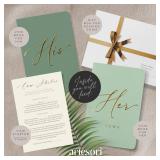 ARTESORI Premium Wedding Vow Book for Her and Him, Soft Touch, Gold Foil, 28 Lined Pages, Vow Books His and Hers, Wedding Essentials, Wedding Registry Ideas, His and Hers Gifts [Mint and Sage] - Retai