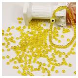 BalaandFillic Clear Rainbow Yellow Color 4mm Seed Beads About 1200pcs100Grams in Bag, 60 Glass Craft Beads for Making Bracelet and Necklace (Clear Rainbow Yellow) - Retail: $7