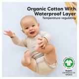 2-Pack Waterproof Crib Sheets for Boy, Girl - Organic Cotton 52X28 Fitted Crib Sheets Neutral,Crib Mattress Protector Sheets,Soft Toddler Bed Sheets,Washable Infant Fitted Baby Crib Sheets (Blue Flax)