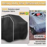 Zenicham 600D ATV Cover, Waterproof and Windproof 4 Wheeler Covers Outdoor Storage, Heavy Duty Quad Wheeler Cover Accessories Fit for Polaris Yamaha Suzuki Honda, 75\ L x 47\in W x 37\in H, Black - Re