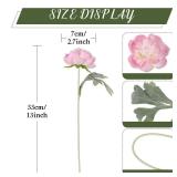 IPOPU 2 Bouquets Pink Peonies Artificial Flowers 12.99 Realistic Artificial Ranunculus Flowers Faux Peonies Silk Peony with Stems for Home Decor Indoor Wedding Party Arrangement - Retail: $18