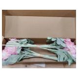 IPOPU 2 Bouquets Pink Peonies Artificial Flowers 12.99 Realistic Artificial Ranunculus Flowers Faux Peonies Silk Peony with Stems for Home Decor Indoor Wedding Party Arrangement - Retail: $18