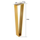 Osring 14 Inch Trapezoid Furniture Legs 4pcs, Solid Steel Furniture Hairpin Leg for Side Table, TV Stand and Cabinet, Gold - Retail: $45