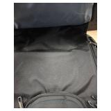 Nice black with blue stripes computer school bag multiple pouches and pockets for headphones and laptops -