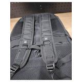 Nice black with blue stripes computer school bag multiple pouches and pockets for headphones and laptops -