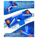 Pool Vacuum for Above Ground Pool with Nylon Mesh Net, Jet Underwater Cleaner and 3 Scrub Brushes, Portable Pool Vacuum Cleaner for Swimming Pool Spa Fountain Pond Hot Tub, Dark Blue - Retail: $1,450