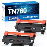 myCartridge Remanufactured Toner Cartridge Replacement for Brother TN760 TN-760 TN730 TN-730 for MFC-L2710DW MFC-L2750DW HL-L2350DW HL-L2370DW HL-L2395DW HL-L2390DW Printer(Black,TN760 2Pk) - Retail: 