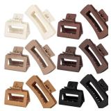 12 Pack Square Claw Clips, Large and Small Hair Claw Clips for Women Thick Thin Hair (Neutral) - Retail: $7