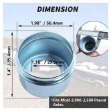 iBroPrat 4PCS 1.98\ Trailer Hub Cap,Trailer Axle Bearing Dust Cap Cup Grease Cover with 8 Rubber Plugs,Bolt Metal Trailer Axle Wheel Bearing and Hub Dust Caps for Most 2000 to 3500 Pound Axles Dexter 