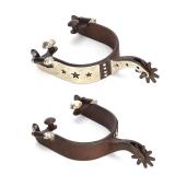 Boot Spurs, Carbon Steel Horse Spurs Cowboy Spurs Horse Riding Spurs Western Horse Spurs Antique Stars Boot Spurs with Gear for Equestrian Competition Entertainment - Retail: $55