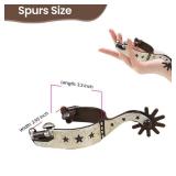 Boot Spurs, Carbon Steel Horse Spurs Cowboy Spurs Horse Riding Spurs Western Horse Spurs Antique Stars Boot Spurs with Gear for Equestrian Competition Entertainment - Retail: $55