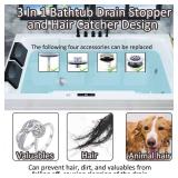 AzWzz Universal Tub Stopper Bathtub Drain Plug, Pop Up Tub Drain Hair Catcher, Drain Cover with Strainer, for 1-38 to 2in Bath Drain Hole - Retail: $15
