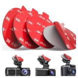 volport Sticky Adhesive Pad Replacement for Dash Cam Suction Cup Mount, 4pcs 2.2\ 3M VHB Round Heat Resistant Double Sided Mounting Sticker Tape for Dashcam Car Dashboard Windshield Camera GPS Holder 