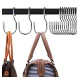 Unique Twist Design Bag Hanger Purse Hooks - 5 Inch Large Size Closet Rod Hooks for Hanging Bags, Purses, Handbags, Belts, Scarves, Hats, Clothes, Pans and Pots (12 Pack) - Retail: $10