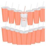 16 Pcs Babe Bachelorette Cups Bachelorette Party Tumbler with Lids and Straws Bridesmaid Cups Bridal Cup Plastic Travel Mug for Wedding Bachelorette Party Supplies Gifts (White, Rose Gold,24 oz) - Ret