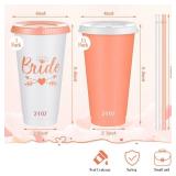 16 Pcs Babe Bachelorette Cups Bachelorette Party Tumbler with Lids and Straws Bridesmaid Cups Bridal Cup Plastic Travel Mug for Wedding Bachelorette Party Supplies Gifts (White, Rose Gold,24 oz) - Ret
