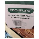 FOCUSLINE 100 Count Clear Plastic Plates 7 Inch, Disposable Salad Dessert Plates Heavy Duty- Premium Clear Hard Plastic for Weddings, Parties and Events - Retail: $25