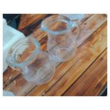 Leinuosen 2 Pcs Small Glass Creamer Pitcher with Spout Milk Frothing Pitcher Elegant Shaped Glass Coffee Tea Milk Creamer Jug Creative Milk Frother Cup (Elegant Style,250 ml) - Retail: $17