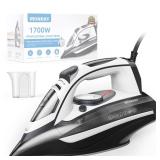 IRONDAY Steam Iron for Clothes Rapid Heating, 1700W Iron with Non-Stick Ceramic Soleplate, 3-Way Auto-Off, Burst of Steam, Self-Cleaning, 14.07oz Water Tank Ironing Clothes for Home, Grey - Retail: $4