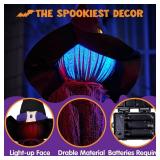 JOYIN 3 Pack 48\ Halloween Witch Decorations Outdoor, Halloween 3 Witches Yard Stakes with Multicolored Light-up Heads for Yard Lawn Props, Indoor Party Decorations - Retail: $44in