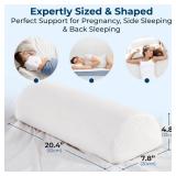 5 STARS UNITED Knee Pillow for Back Sleeping  Memory Foam Cushion for Sciatica Pain Relief  Under Leg Support for Sleeping on Back  Half Moon Bolster for Bed, White - Retail: $38