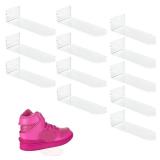 IEEK 12 Pack Floating Shoe Display Shelf,Clear Acrylic Floating Shelves for Sneaker Collection Levitating Acrylic Shoe Shelf,Wall Mounted Sneaker Shelves Storage for Bedroom,Hallways Etc. - Retail: $2