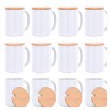 RAINBOWTIE Sublimation Mugs 15 oz with Bamboo Lid Ceramic Coffee Cup Sublimation Coffee Mugs Tazas Para Sublimar Set of 12 - Retail: $44