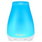 InnoGear Essential Oil Diffuser, Premium 5-in-1 Diffusers for Home Scent Aromatherapy Diffuser Air Desk Humidifier for Bedroom Large Room Office 7 Color LED 2 Mist Mode Waterless Auto Off, Basic White