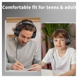 Botesty Sound Headphones Wired with Microphone, Over Ear Foldable 3.5mm Plug in Headphones with 4.9ft Tangle-Free Nylon Cord for Tablet, Laptop, MP34, School, Airplane Travel (Black) - Retail: $20
