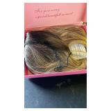 Fine Plus 20inch Hair Topper 7\X7\in Synthetic Wavy Toppers for Women with Thinning Hair - Ombre Dark Blonde - Retail: $36in