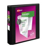 Avery(R) Durable View 3 Ring Binder, 1-12 Inch EZD Rings, 1 Black Binder (09400) - Retail: $9