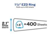 Avery(R) Durable View 3 Ring Binder, 1-12 Inch EZD Rings, 1 Black Binder (09400) - Retail: $9