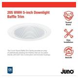 Juno 5-Inch Round Baffle Recessed Lighting Trim, Glare-Reducing Snap-in Trim for Can Lights, Fits Juno IC20 and TC20 Housings, White Finish - Retail: $17