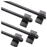 Coquilles Multi-Use Adjustable Magnetic Curtain Rods for Doors, Windows, Tool Boxes, 9-16 Inch, Easy Installation?4-Pack?Black - Retail: $25