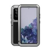 LOVE MEI Military Rugged Case For Samsung Galaxy S20 FE 5G, with Tempered Glass Screen Protector, Shockproof Dustproof Scratch Proof Hybrid Metal and Silicone Gel Heavy Duty Full Body Cover for S20 FE
