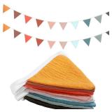 Oudain 15.5 ft Pennant Banner Flags, 2 Pcs Nursery Garland Triangle Bunting Flag Baby Banner for Nursery Decor Baby Birthday Boho Wedding Shower Party Event, Each 7.75 ft(Mixed Color) - Retail: $18