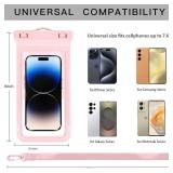 MOLOPPO Waterproof Phone Pouch, with Interior Card Holder, Large Dry Phone Case for iPhone 17 16 15 14 13 Pro Max, Beach Vacation Essentials,1 Pack, Pink - Retail: $4