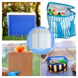 AUZPFRUM Reusable Ice Packs for Coolers - 10 Sheets(12 Large Ice Cells per Sheet) | Long-Lasting Cold Ice Packs for Shipping Frozen Food and Perishables | Freezer Packs for Lunch Boxes and Insulated B