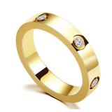 PDWZNBA Love Friendship Ring 18K Gold-Plated Stainless Steel Promise Ring Wedding Band Jewelry Birthday Gifts for Women - Retail: $9