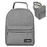 opux Lunch Box for Girls Boys Kids, Insulated Leakproof Lunch Bag, Reusable Teen Lunch Boxes for School, Medium Large lunchbox for Women Men Adult for Work with Front Back Pocket (Gray) - Retail: $15