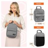 opux Lunch Box for Girls Boys Kids, Insulated Leakproof Lunch Bag, Reusable Teen Lunch Boxes for School, Medium Large lunchbox for Women Men Adult for Work with Front Back Pocket (Gray) - Retail: $15
