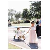 Girl Toddler Full-Length Straight Tulle Tutu Lace Back Party Flower Girl Dress (2-3T, Sleeve-Pink) - Retail: $35