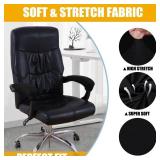 Smiry Stretch Printed Office Chair Armrest Covers, 2 Pcs Soft Fit Removable Washable Computer Desk Chair Arm Covers Protector, Black - Retail: $34