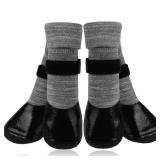 EXPAWLORER Anti-Slip Dog Socks Boots, Waterproof Dog Shoes for Winter Outdoor HoldCold Pavement, Snow Rain Days? Non Slip Paw Protectors Booties for Hardwood Floors Puppy Senior Dog, Prevent Licking -
