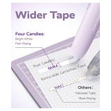 Four Candies Refillable Retractable White Correction Tape, 4PCS Smooth White Pull-Out Tape with 4 Extra Refills, Easy to Use Applicator for Instant Corrections for Office, School Supplies (Purple) - R