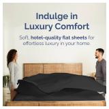 Twin XL Size Flat Sheet - Hotel Quality Top Flat Bed Sheet Only - Ultra-Soft, Breathable and Cooling - Fade and Wrinkle Free - Easy-Care, Stain and Shrink Resistant Bedding - Easy-Fit and Oeko-Tex - B
